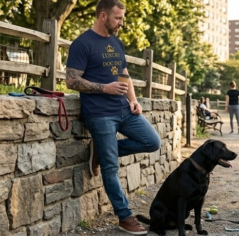 Luxury Dog Dad mit Pfote – Edles Unisex T‑Shirt