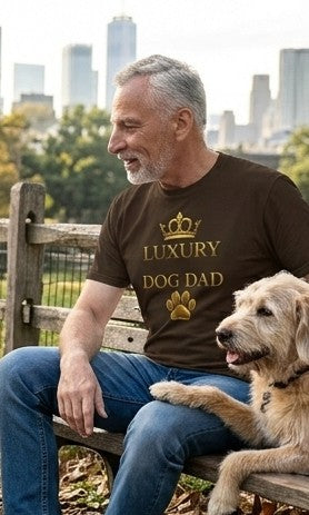Luxury Dog Dad mit Pfote – Edles Unisex T‑Shirt