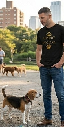 Luxury Dog Dad mit Pfote – Edles Unisex T‑Shirt