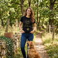 Liebe. Pfote. Zuhause. – Damen T‑Shirt in edlem Goldprint