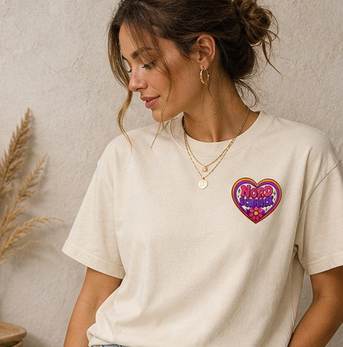 Nordschnack Damen Herz T-Shirt – Vintage 80s Vibes (Unisex)
