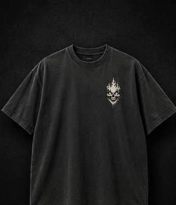 Broken Smiles – Inferno Skull | Oversized Faded T-Shirt