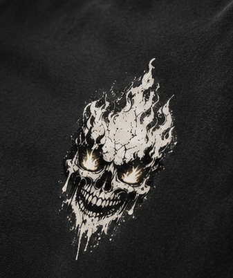 Broken Smiles – Inferno Skull | Oversized Faded T-Shirt