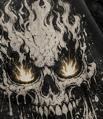 Broken Smiles – Inferno Skull | Oversized Faded T-Shirt