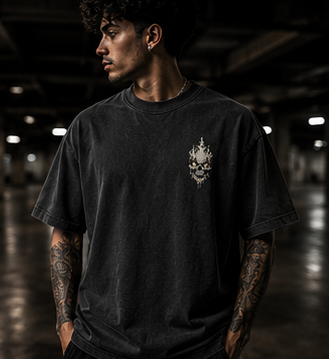 Broken Smiles – Inferno Skull | Oversized Faded T-Shirt