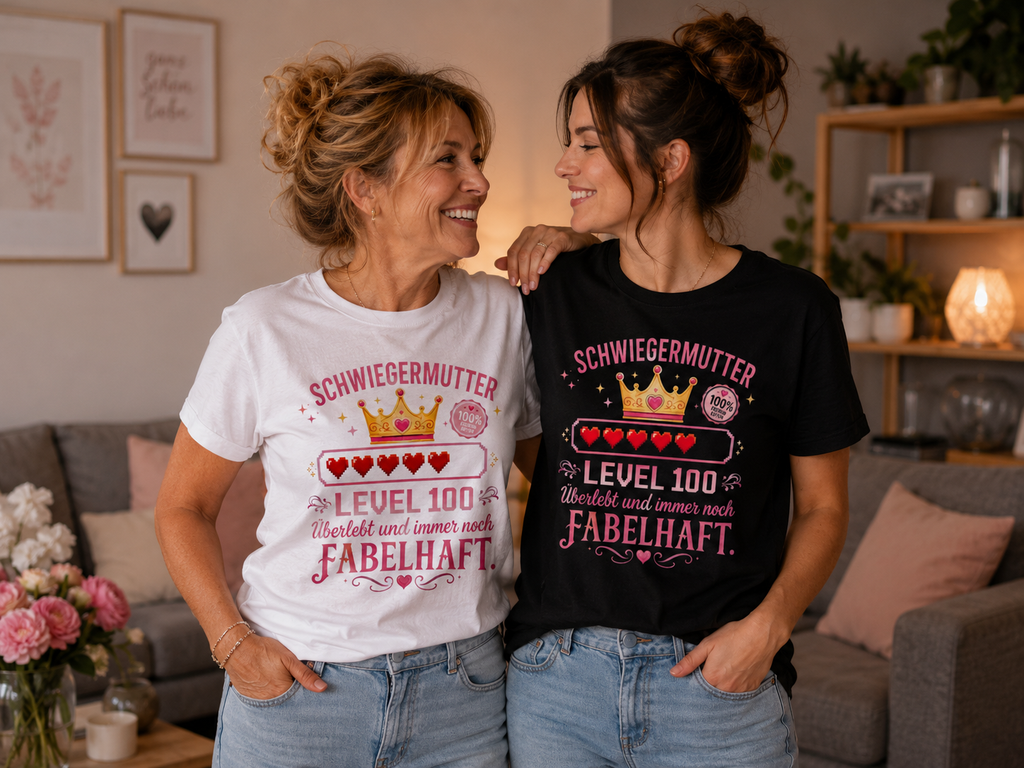 Schwiegermutter Shirt Damen – Level 100 Geschenkidee für die beste Schwiegermama Bio Shirt