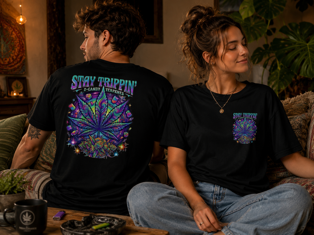 Skittlez Z-Candy Terpenes "Stay Trippin'" Signature T-Shirt (Backprint)
