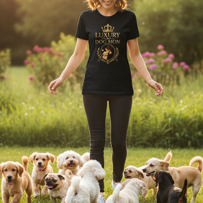 Luxury Dog Mom – Edles Damen T‑Shirt